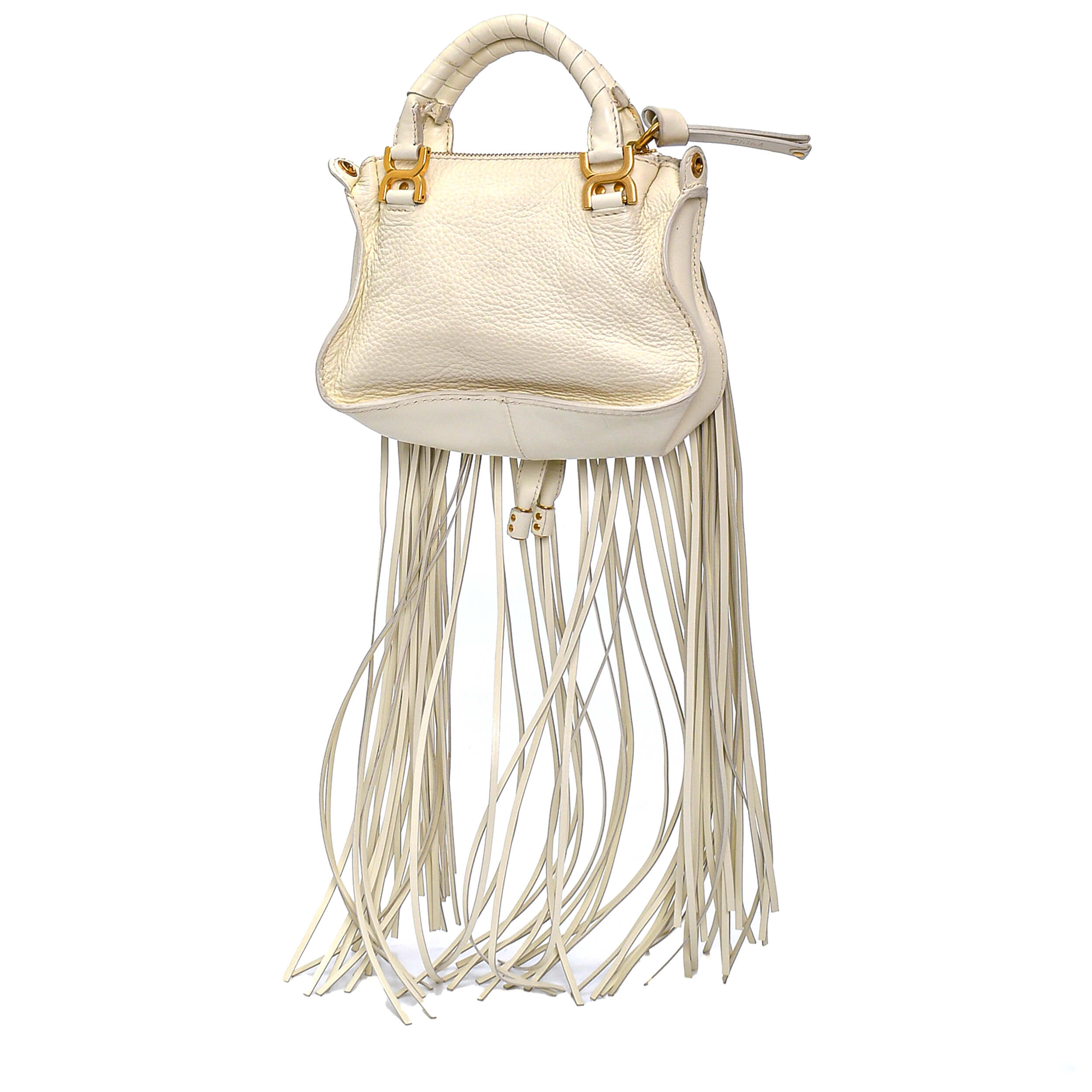 Chloe - White Leather Mini Marcie Bag